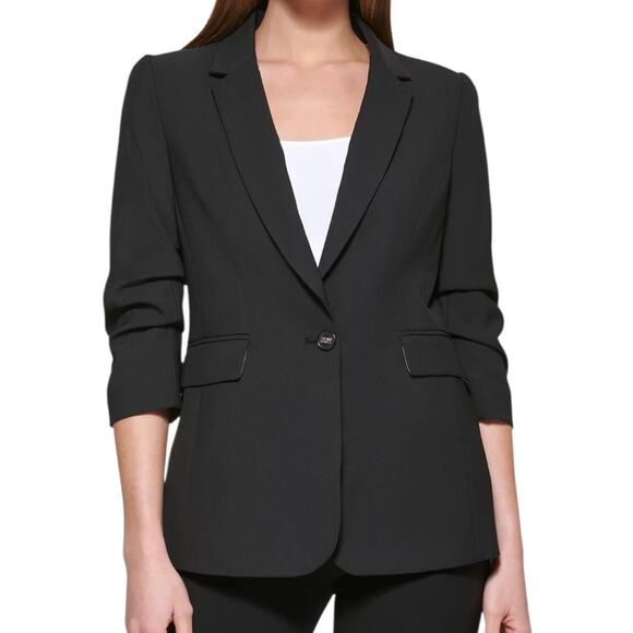 DKNY Women’s Madison Tailored Blazer Jacket Black Size 16P - Picture 1 of 2